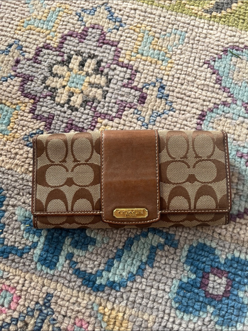 Coach brown signature wallet